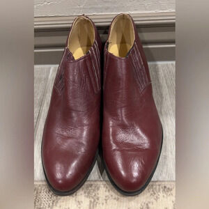 KV long life size 10 leather booties maroon
